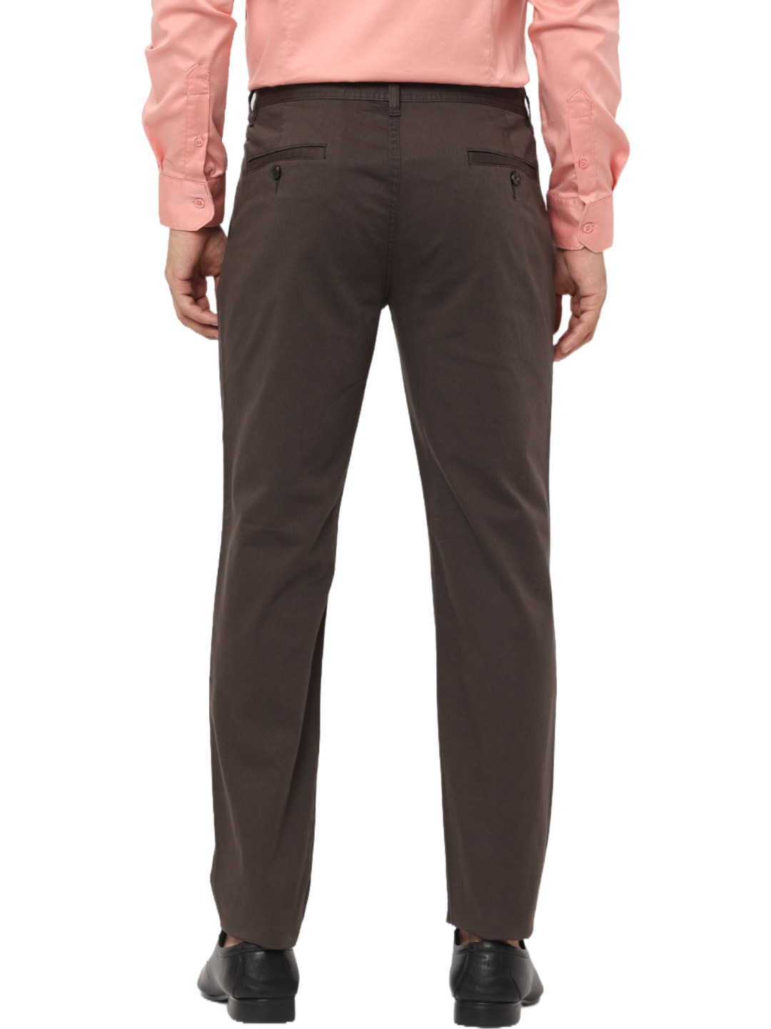 Men's Slim Fit Cotton Chino Pants, Charcoal Brown