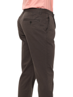 Men's Slim Fit Cotton Chino Pants, Charcoal Brown