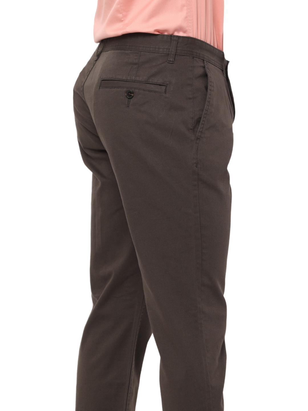 Men's Slim Fit Cotton Chino Pants, Charcoal Brown