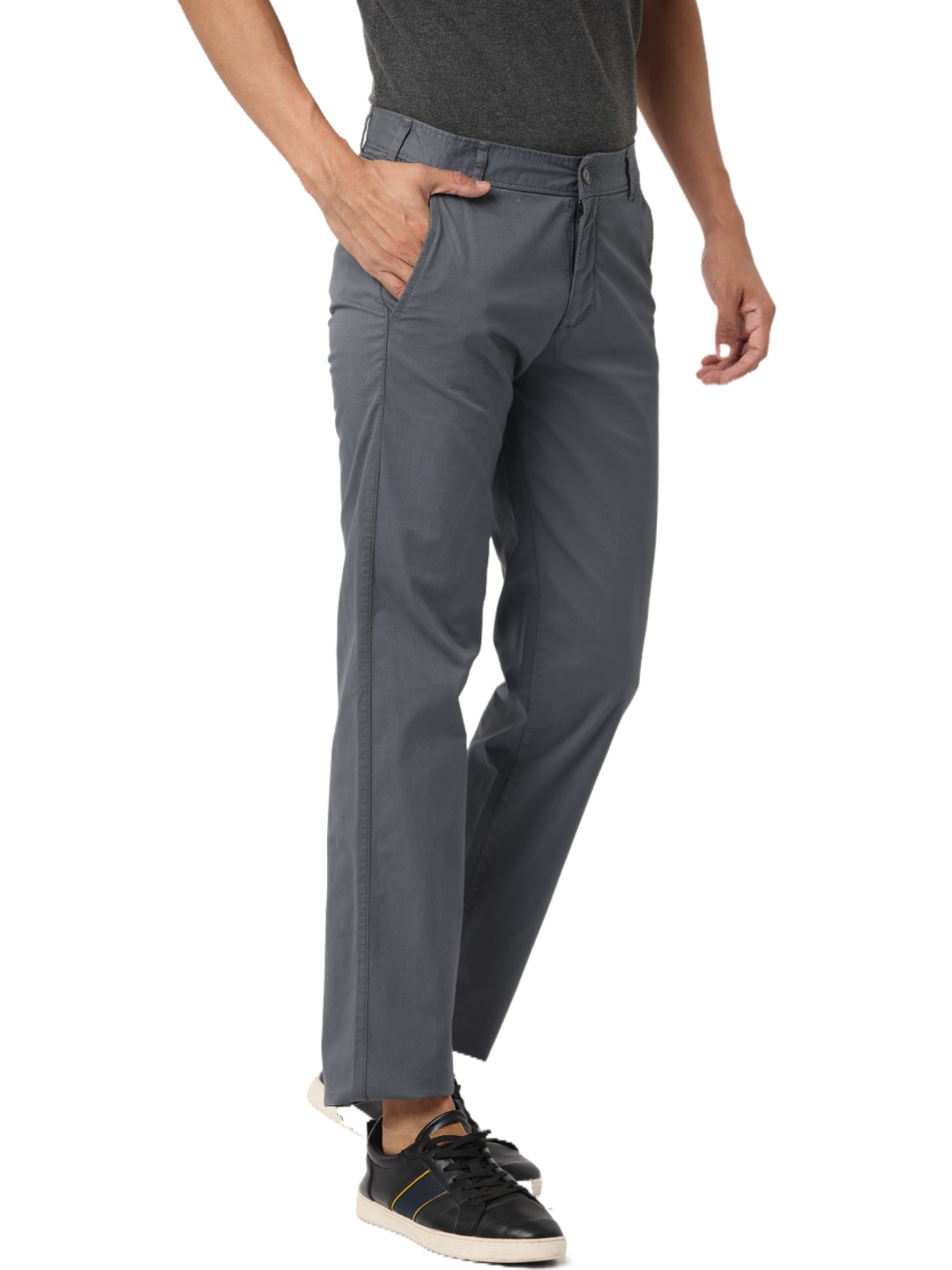 Men's Grey Slim Fit Casual Chino Trouser