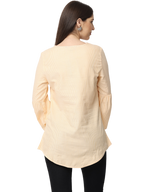 Women's Bell Sleeve Kurta, Peach, Tops