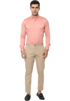 Men's Beige Slim Fit Casual Chino Trouser