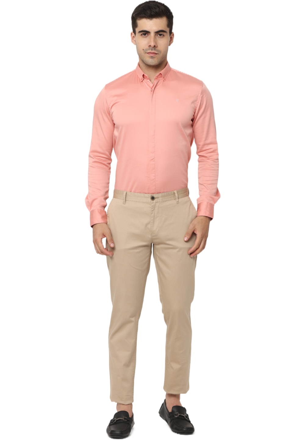 Men's Beige Slim Fit Casual Chino Trouser