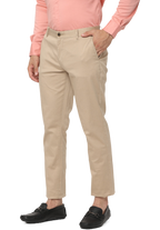 Men's Beige Slim Fit Casual Chino Trouser