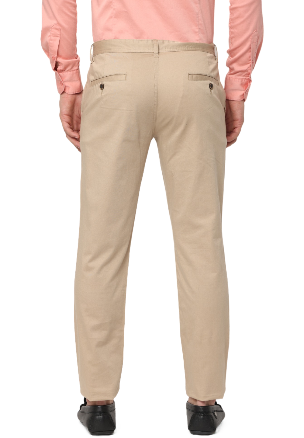 Men's Beige Slim Fit Casual Chino Trouser