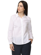 Women's White Slim Fit Cotton Formal Shirt
