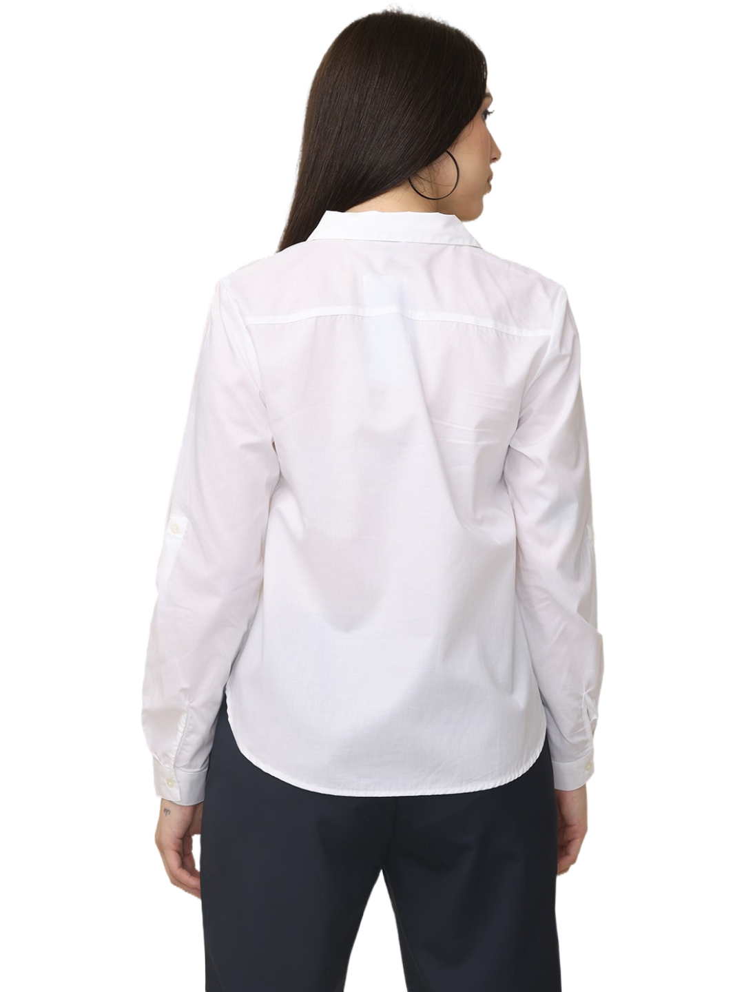Women's White Slim Fit Cotton Formal Shirt