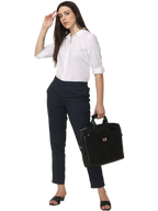 Women's White Slim Fit Cotton Formal Shirt