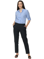 Women's Sky Blue Slim Fit Cotton Formal Shirt