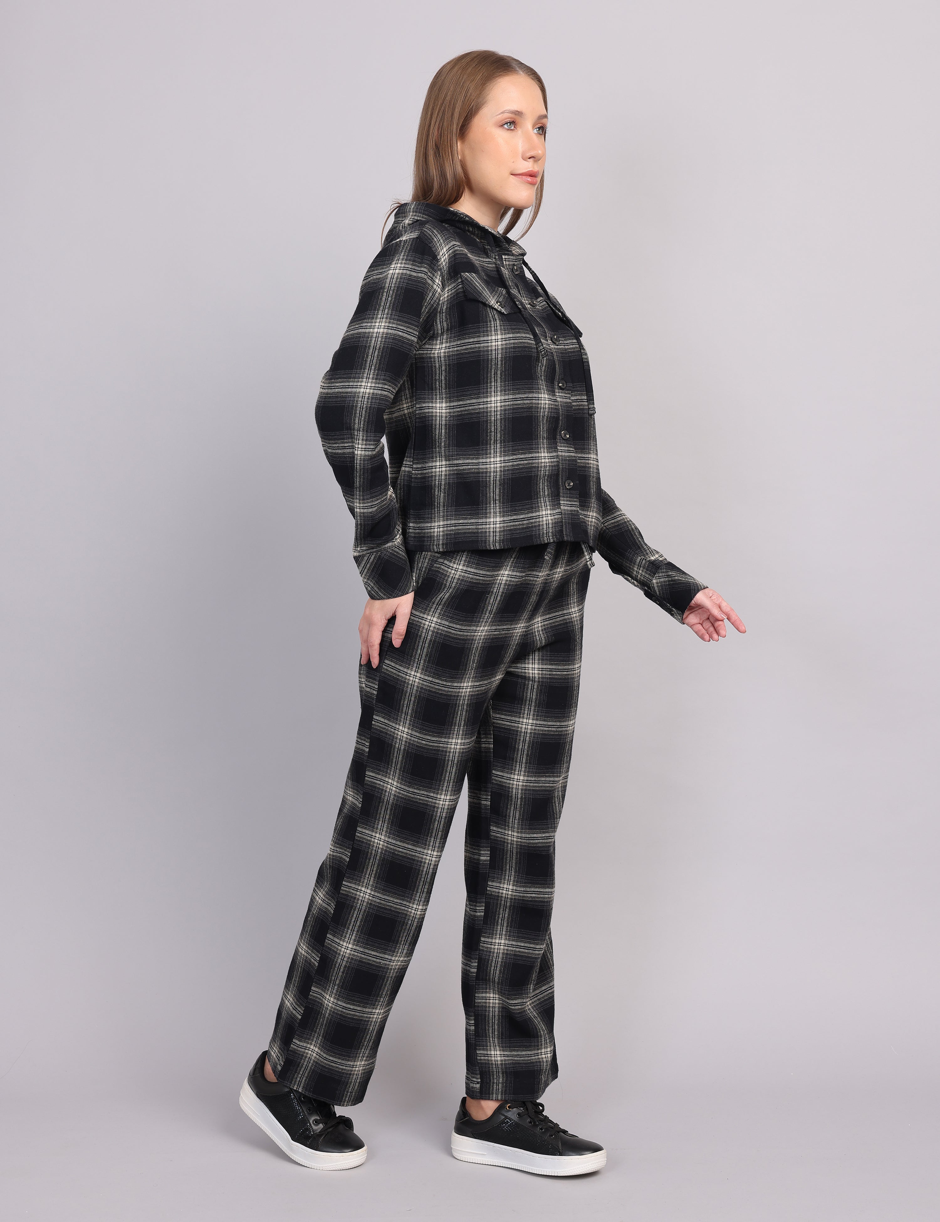 Women’s Black Flannel Cord Set
