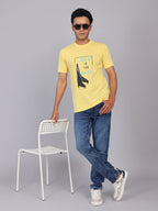 Men’s Yellow Round Neck Cotton T-Shirt