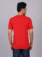 Men’s Red Round Neck Cotton T-Shirt