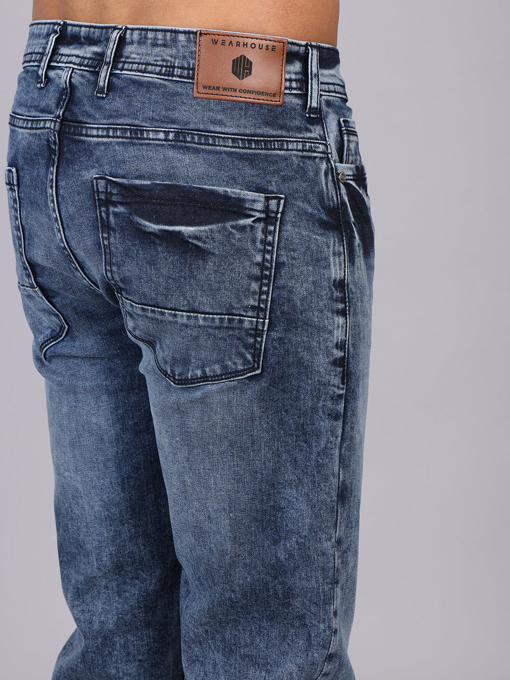 Men’s Mid Wash Blue Slim Fit Denim Trouser