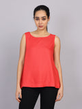Women’s Pink Sleeveless Woven Top
