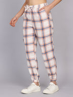 Women’s Off-White Checked Woven Jogger