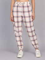 Women’s Off-White Checked Woven Jogger