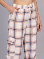 Women’s Off-White Checked Woven Jogger