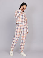 Women’s Off-White Checked Woven Jogger
