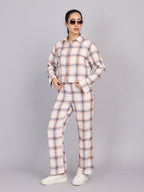 Women’s Off-White Checked Woven Shirt