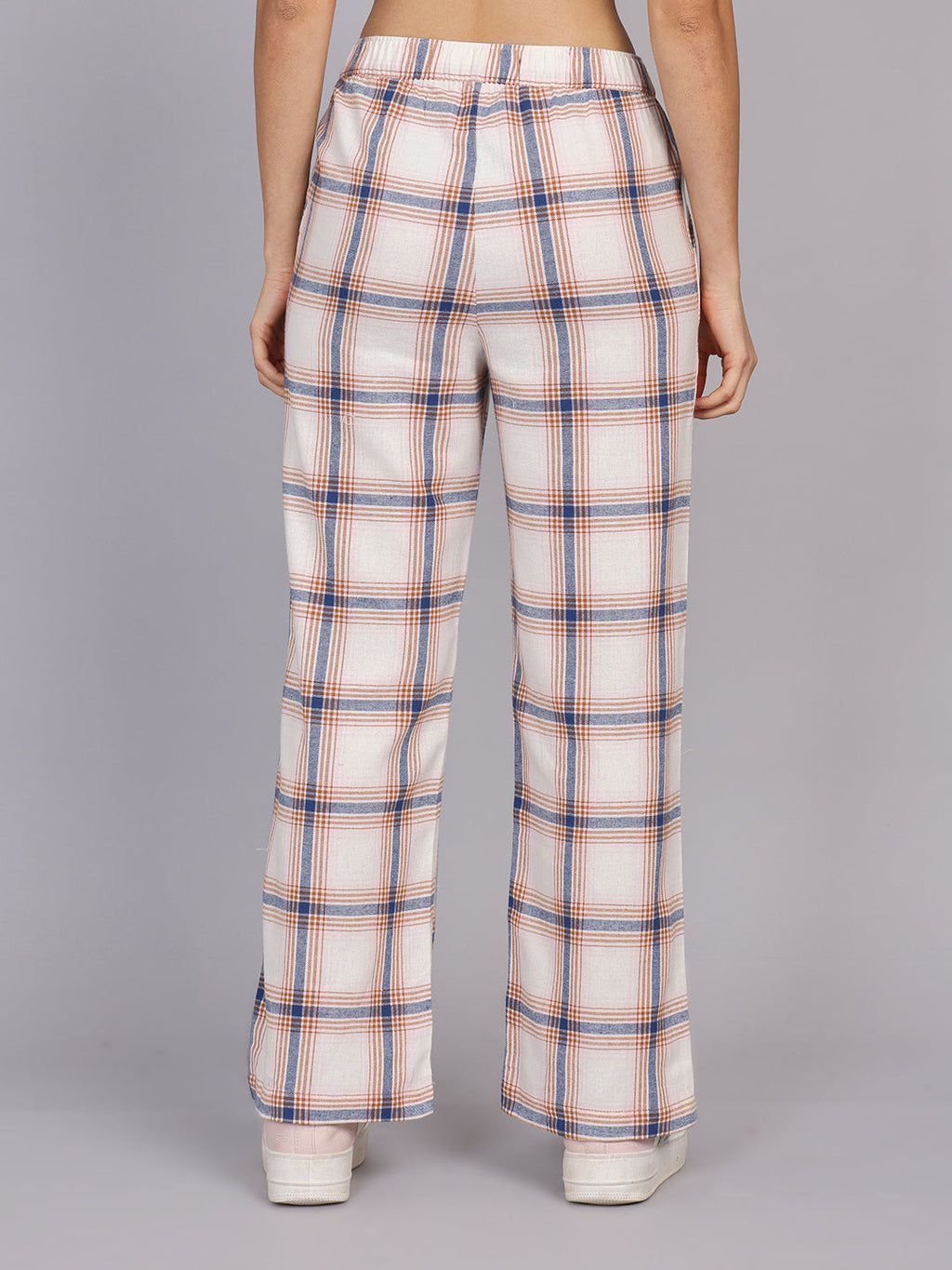 Women’s Off-White Checked Woven Pant
