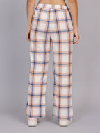 Women’s Off-White Checked Woven Pant