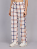 Women’s Off-White Checked Woven Pant
