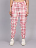 Women’s Pink Checked Woven Pant