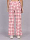 Women’s Pink Checked Woven Jogger