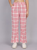 Women’s Pink Checked Woven Jogger