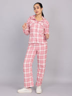 Women’s Pink Checked Woven Jogger