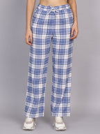 Women’s Blue Checked Woven Pant