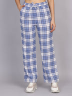 Women’s Blue Checked Woven Pant