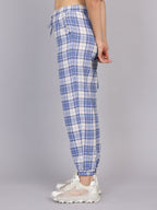 Women’s Blue Checked Woven Jogger