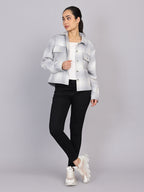 Women’s Grey Checked Woven Shirt (Full Sleeve)