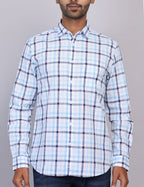 Blue & White Checks Full Sleeve Shirt – Regular Fit