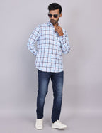 Blue & White Checks Full Sleeve Shirt – Regular Fit