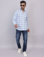 Blue & White Checks Full Sleeve Shirt – Regular Fit