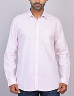 Pink Stripe Full Sleeve Shirt – Regular Fit