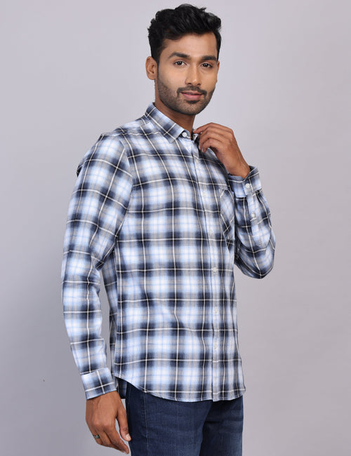 Blue Checks Full Sleeve Shirt – Regular Fit