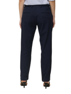 Women's Pleated Solid Formal Trouser, Navy Blue