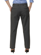 Women's Pleated Solid Formal Trouser, Dark Grey