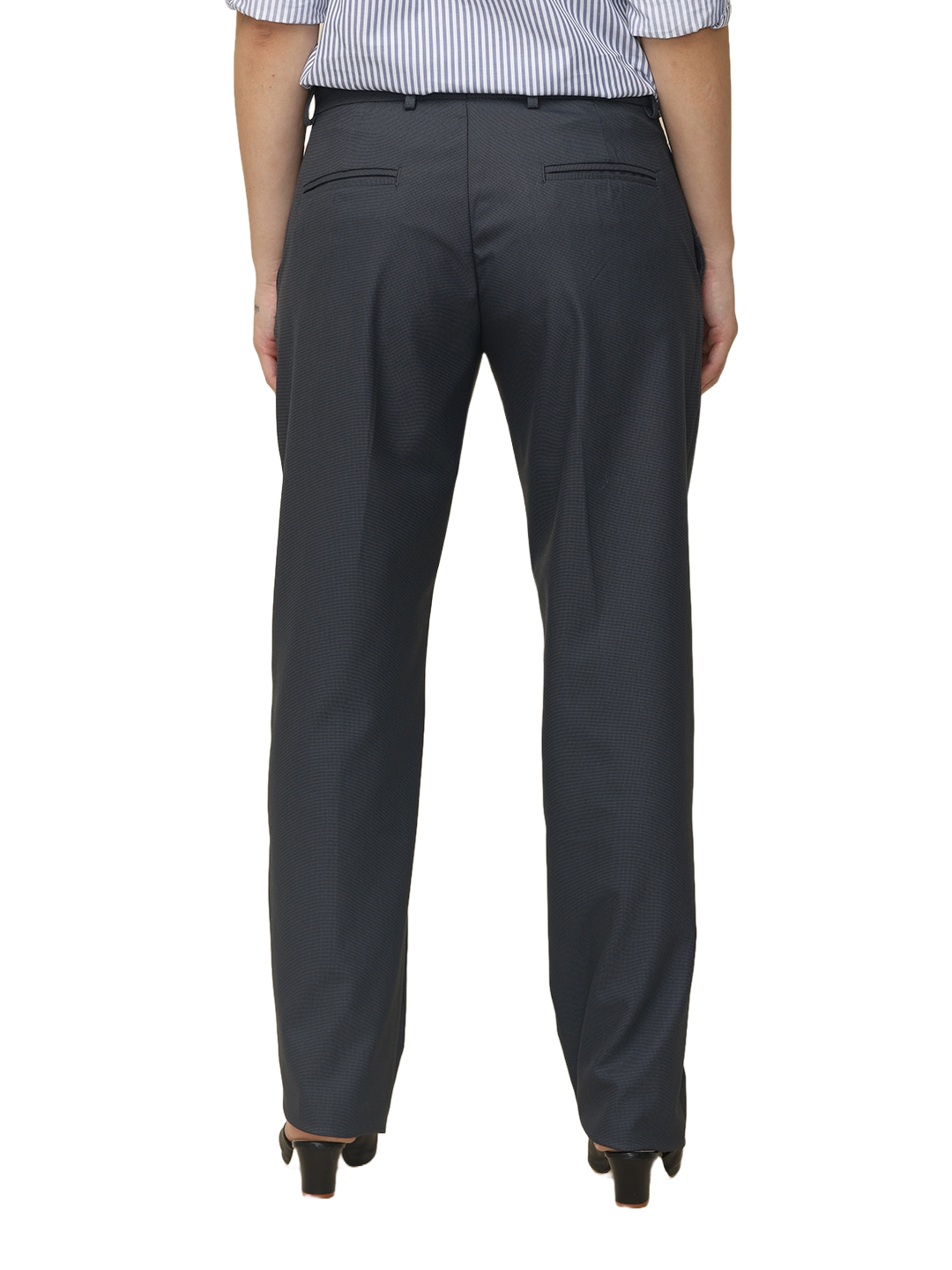 Women's Pleated Solid Formal Trouser, Night Blue