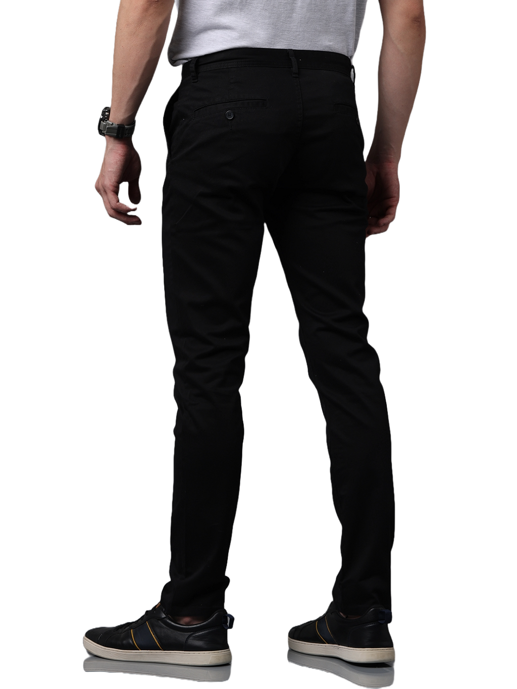 Men's Slim Fit Chino Casual Trouser, Black, Business Casuals