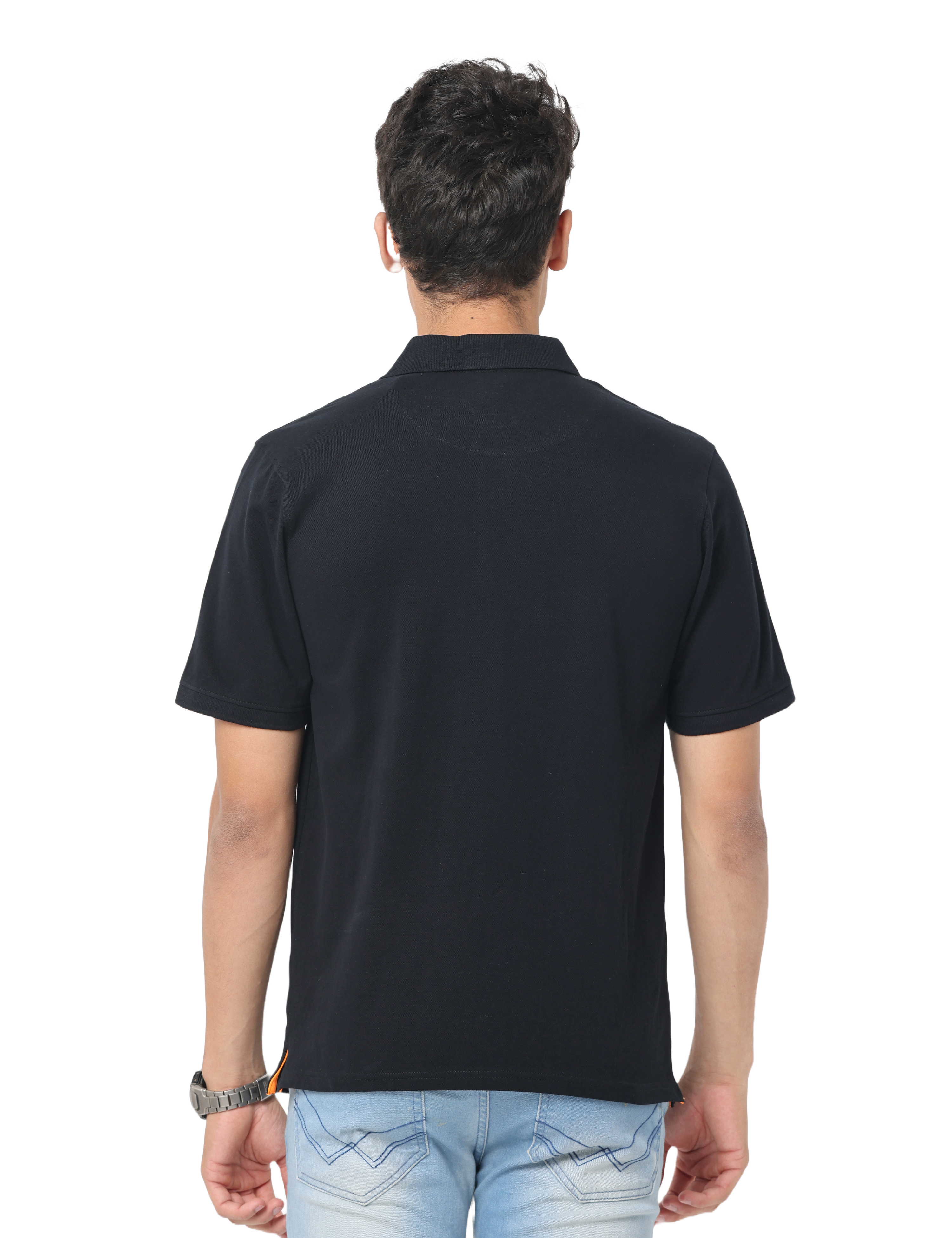 Men's Short Sleeve Polo T-Shirt, Black