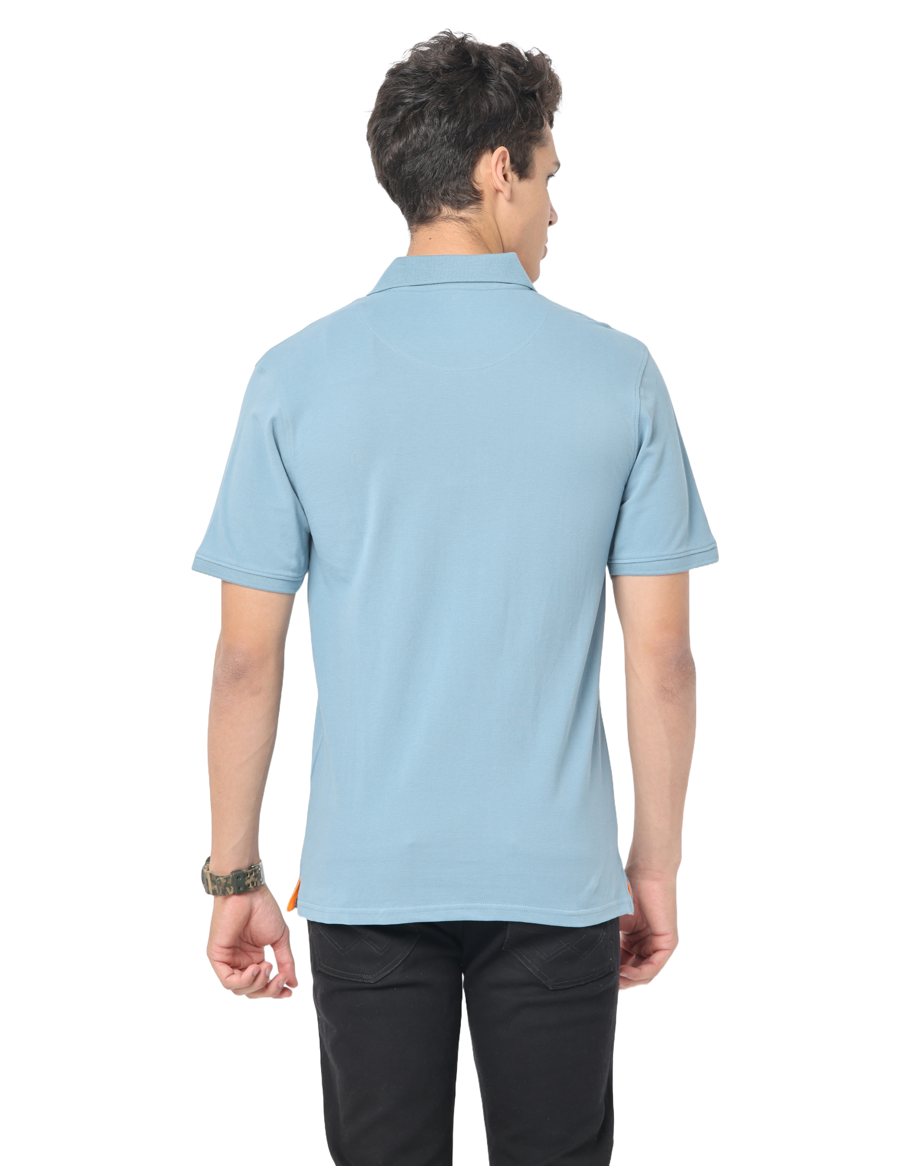 Men's Light Blue Short Sleeve Polo T-Shirt