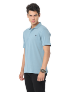 Men's Light Blue Short Sleeve Polo T-Shirt