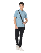 Men's Light Blue Short Sleeve Polo T-Shirt