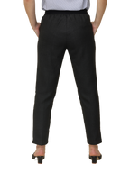 Women's Elaticated Formal Trousers, Twill Black