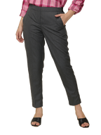 Women's Dark Grey Elasticated Slim Fit Formal Trouser