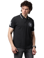 Men's Charcoal Black Classic Half Sleeves Polo T-Shirt